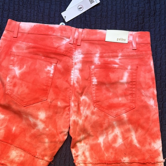 Light Red Tie-dyed Golden Denim Jeans, Size 40 - Picture 6 of 8